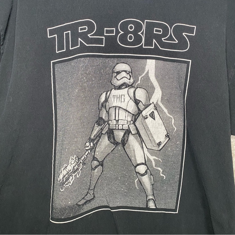 Star Wars first order Storm trooper TR-8RS black faded t shirt sz XL 100% cotton - Picture 2 of 7